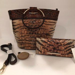 NWT Brahmin MOD BOWIE FELINE RIZZO & Ady Wallet & Tape Measure!